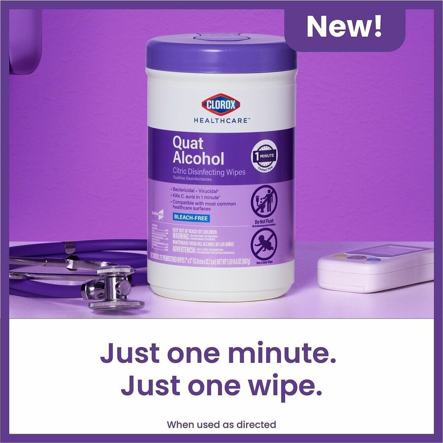 Clorox Healthcare Quat Alcohol Citric Disinfecting Wipes - 6 / Carton