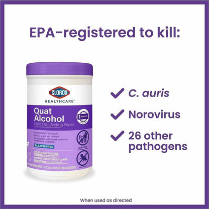 Clorox Healthcare Quat Alcohol Citric Disinfecting Wipes - 6 / Carton