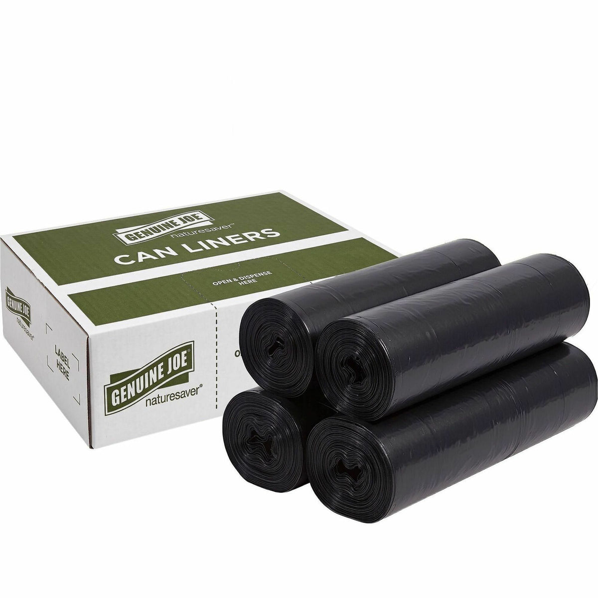 Nature Saver Black Low-density Recycled Can Liners - 33 gal Capacity - 49" Length x 33" Width x 1.25 mil (32 Micron) Thi