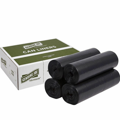 Nature Saver Black Low-density Recycled Can Liners - 33 gal Capacity - 49" Length x 33" Width x 1.25 mil (32 Micron) Thi