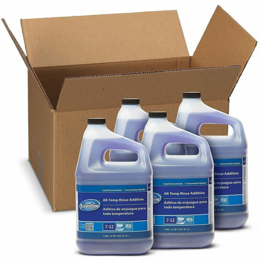 Luster Professional All-Temp Dishwasher Rinse Additive - For Dishwasher - Concentrate - 128 fl oz (4 quart) - Blue