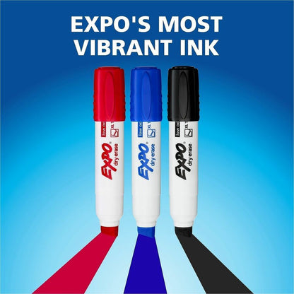 Expo Dry Erase Markers - Extra Wide Chisel Marker Point - Erasable - Black Ink - Dry - Multipurpose - 12 / Dozen
