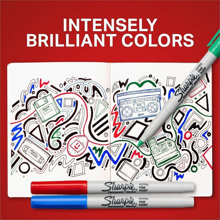 Sharpie X-fine Point Permanent Marker - Extra Fine Marker Point - Black Ink - Plastic Barrel - Multipurpose - 5 / Pack