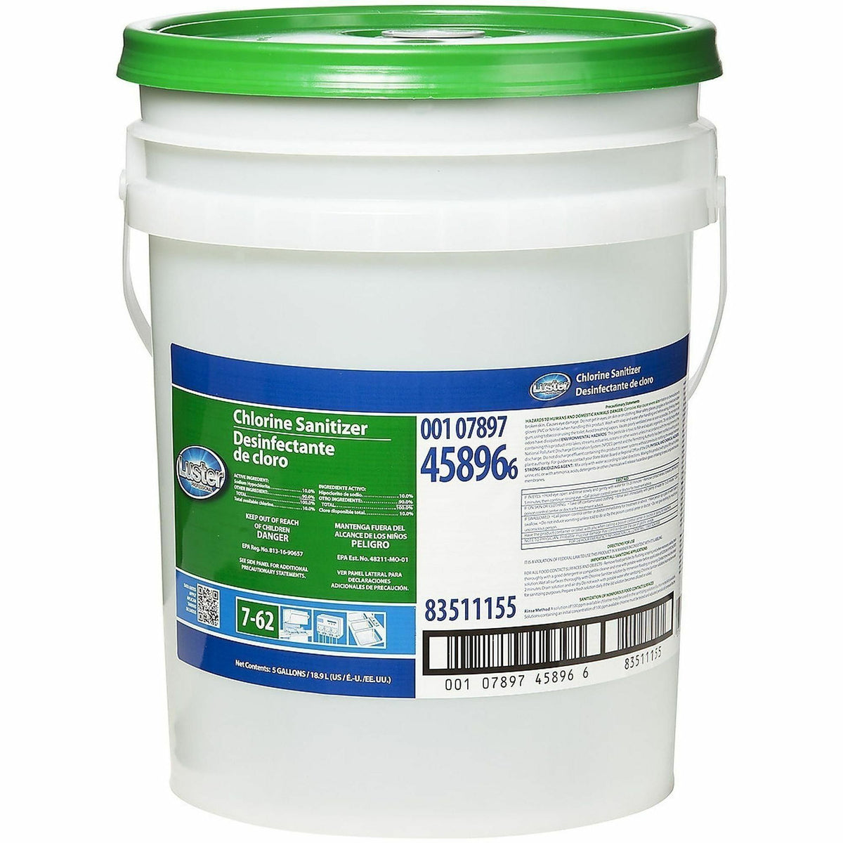 Luster Professional Liquid Chlorine Sanitizer - For Dishwasher, Surface - Concentrate - Liquid - 640 fl oz (20 quart) - 