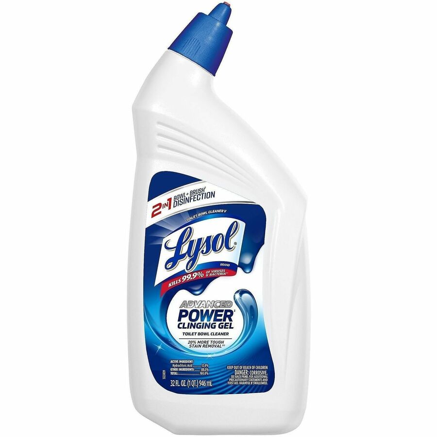 Lysol Advanced Power Clinging Gel Toilet Bowl Cleaner - For Toilet Bowl - Gel - 32 oz (2 lb) - Recommended For: Limescal