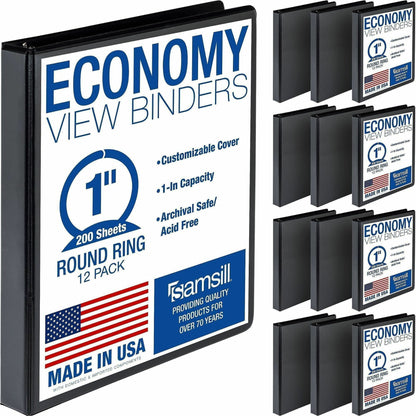 Samsill Light-Duty 3-Ring Binders - 1" Binder Capacity - Letter - 8 1/2" x 11" Sheet Size - 200 Sheet Capacity - 3 Ring 