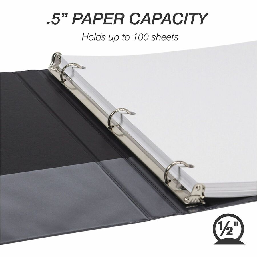 Samsill Light-Duty 3-Ring Binders - 1/2" Binder Capacity - Letter - 8 1/2" x 11" Sheet Size - 100 Sheet Capacity - 3 Rin