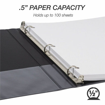 Samsill Light-Duty 3-Ring Binders - 1/2" Binder Capacity - Letter - 8 1/2" x 11" Sheet Size - 100 Sheet Capacity - 3 Rin