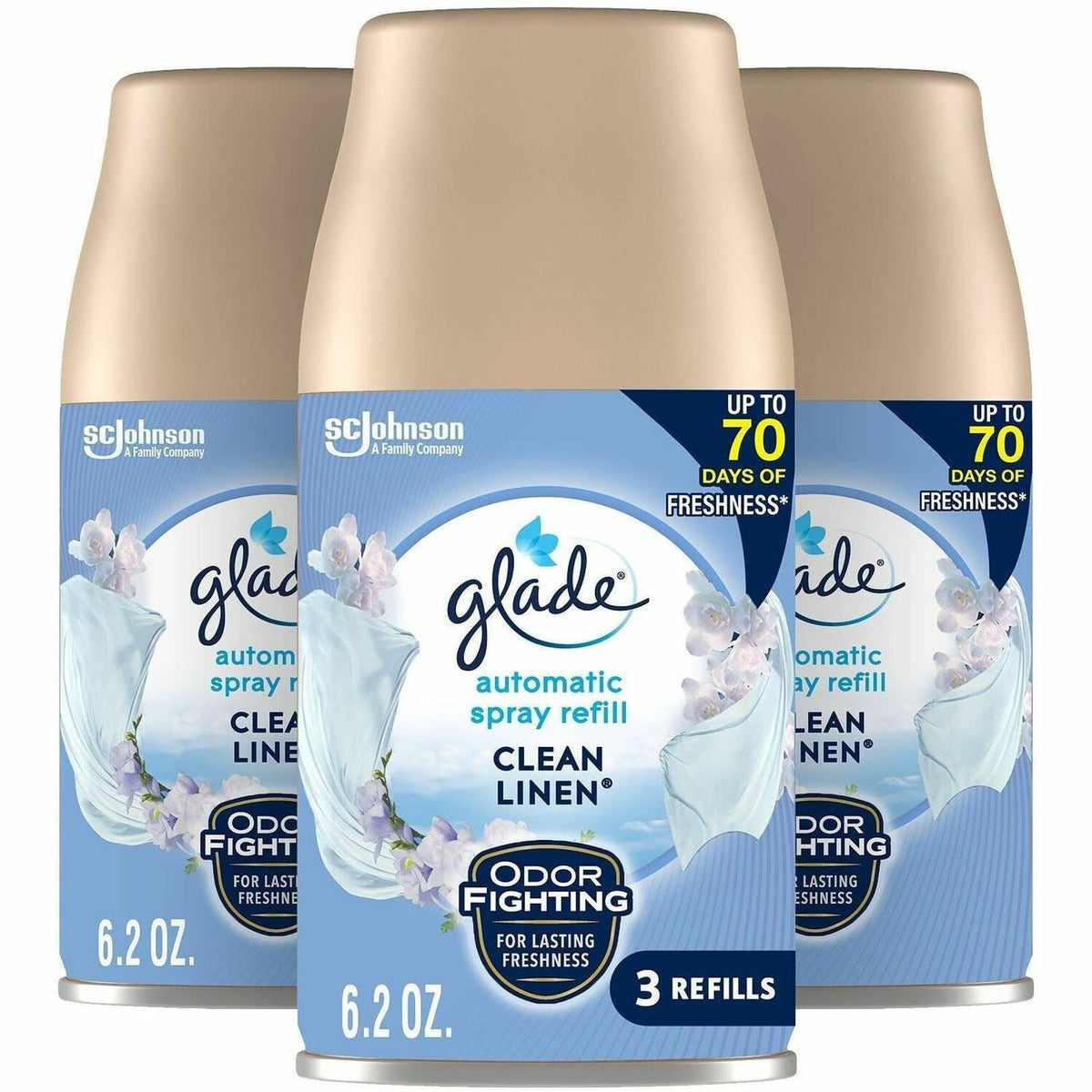 Glade Automatic Spray Refills - Spray - 6.2 fl oz (0.2 quart) - Clean Linen - 70 Day