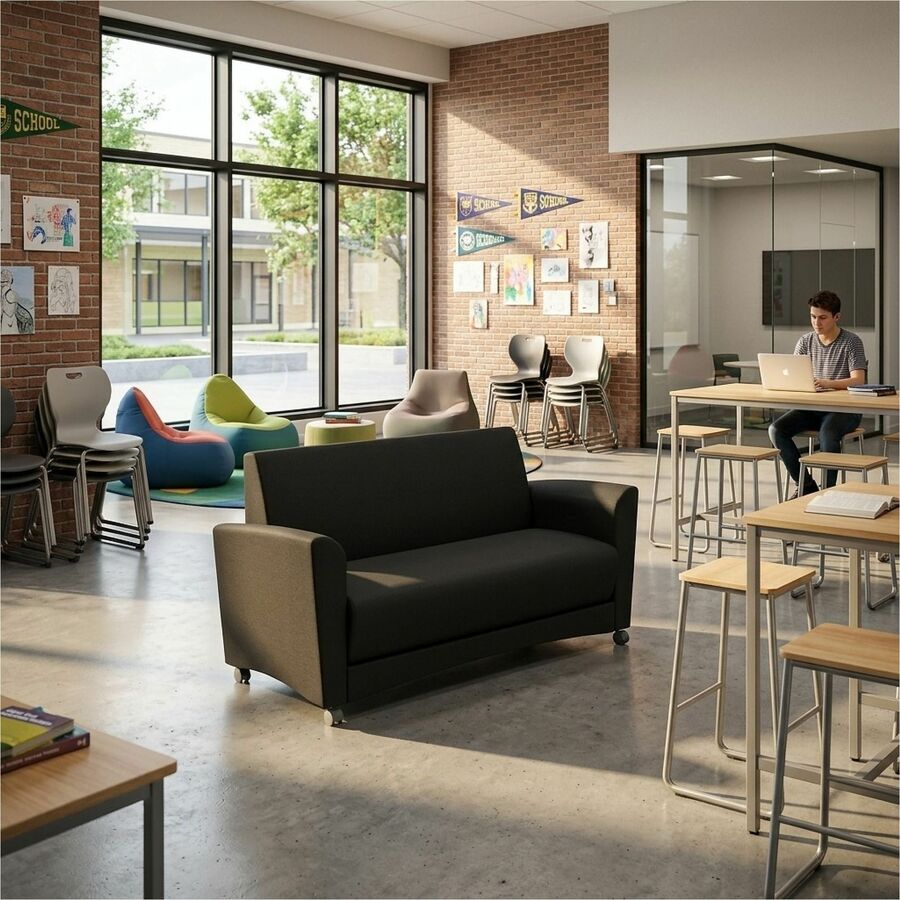 Learniture Shapes Series II Common Area Sofa - 48.50" Seat Width - Wood Frame - 60" x 29" x 26" Overall Dimension - Foam