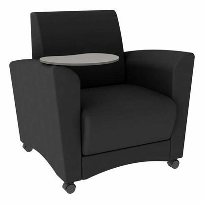 Learniture Shapes Series II Common Area Chair w/Tablet Arm - Foam, Vinyl, Polyurethane Seat Material - Wood Frame Materi
