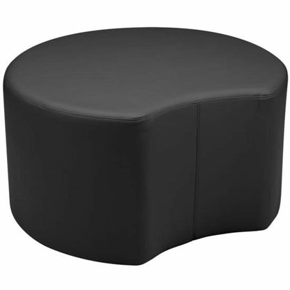 Learniture Shapes Series II Crescent Soft Seating - Vinyl Seat Material - Engineered Wood Frame Material - Black Smooth 