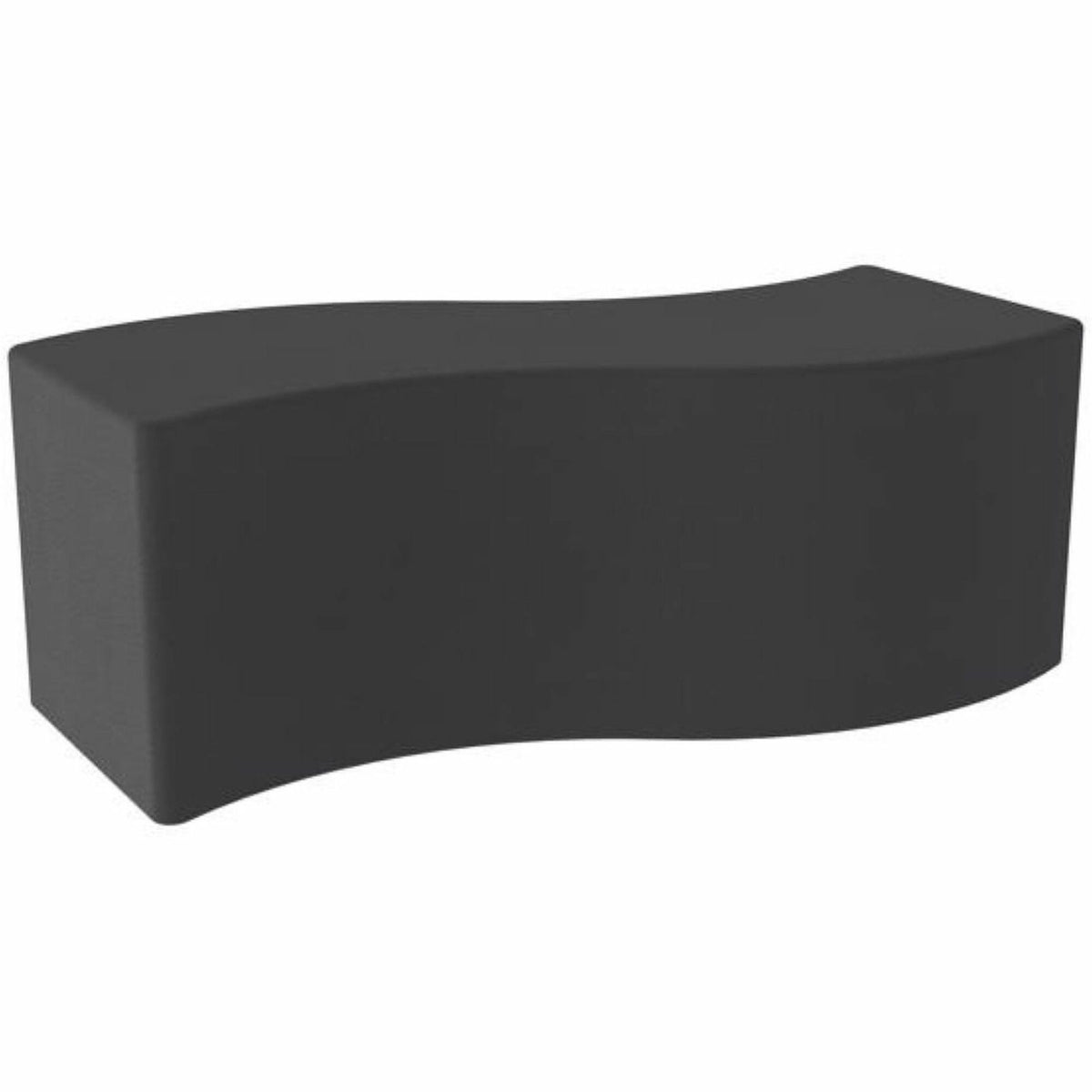 Learniture Shapes Series II Soft Seating Wave Bench - Vinyl Seat Material - Engineered Wood Frame Material - Black Smoot