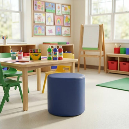 Learniture Shapes Series II Modular Soft Seating - Vinyl Seat Material - Engineered Wood Frame Material - Navy - Foam