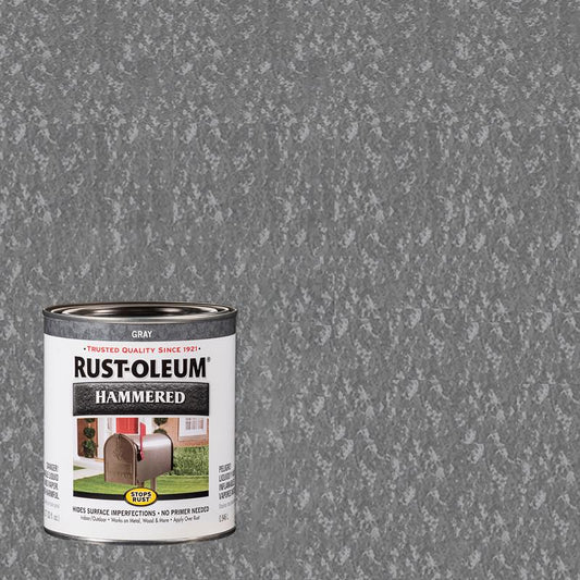 Rust-Oleum Stops Rust Indoor and Outdoor Hammered Gray Protective Paint 1 qt