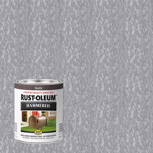 Rust-Oleum Stops Rust Indoor and Outdoor Hammered Silver Protective Paint 1 qt