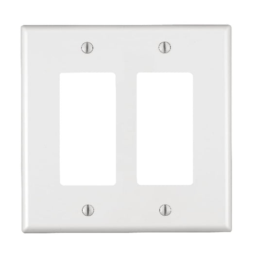 Leviton Decora White 2 gang Nylon Decorator Wall Plate 1 pk