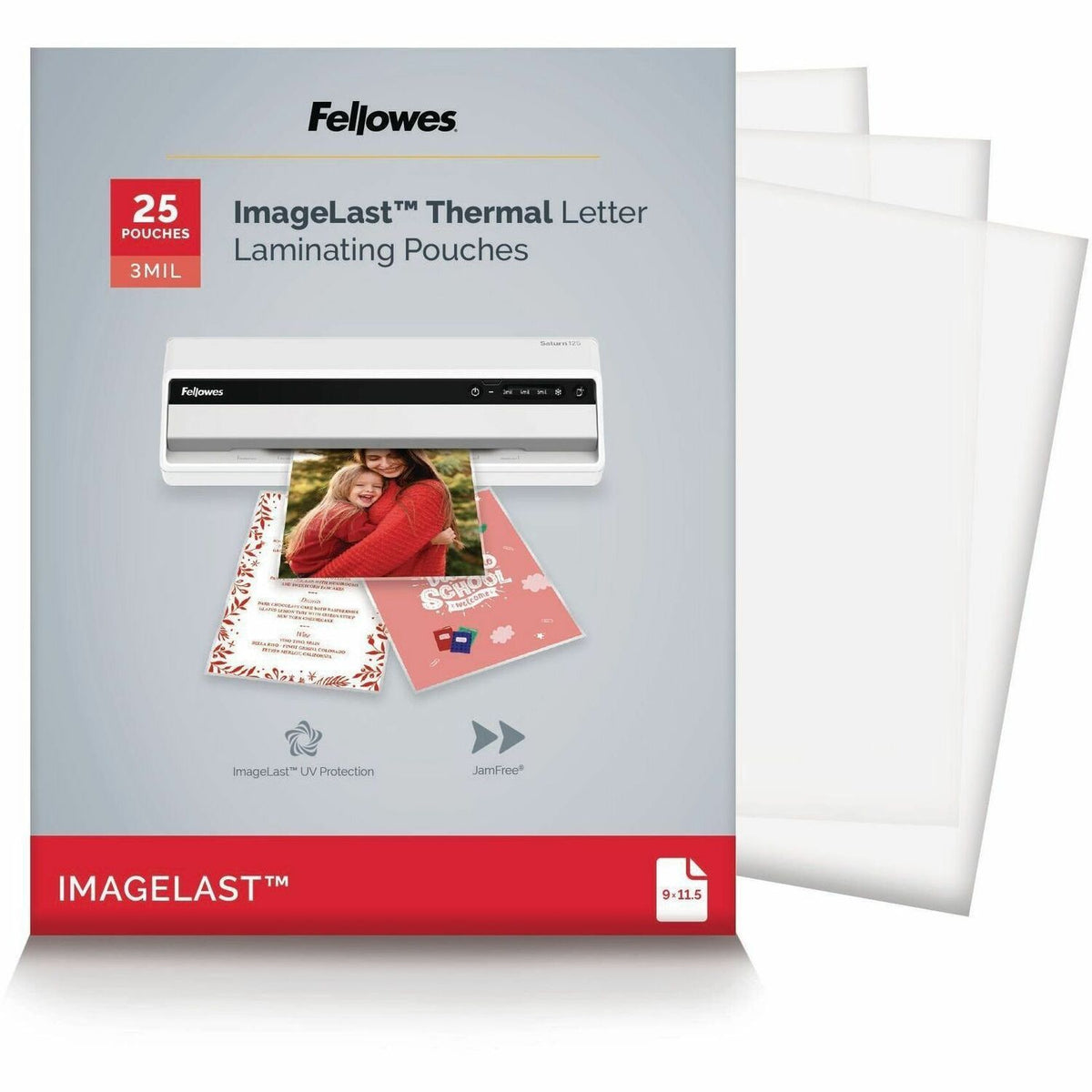 Fellowes 3mil Glossy Laminating Pouches - Sheet Size Supported: Letter - Laminating Pouch/Sheet Size: 9" Width x 3 mil T