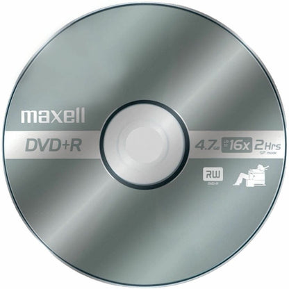 Maxell DVD Recordable Media - DVD+R - 16x - 4.70 GB - 1 Pack - Silver - 120mm - 2 Hour Maximum Recording Time