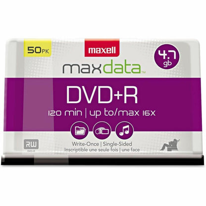 Maxell DVD Recordable Media - DVD+R - 16x - 4.70 GB - 1 Pack - Silver - 120mm - 2 Hour Maximum Recording Time