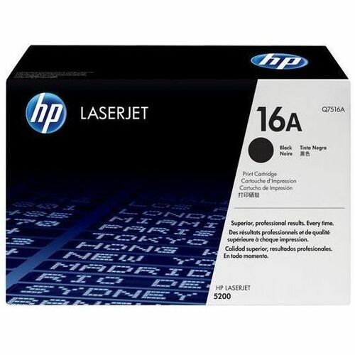 HP 16A Original Laser Toner Cartridge - Single Pack - Black - 1 Each - 12000 Pages