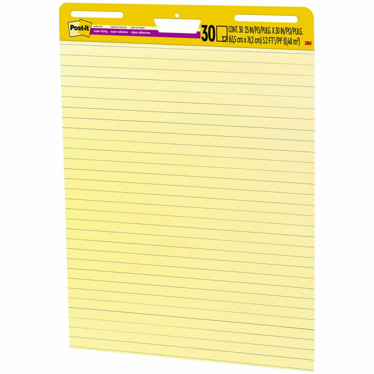 Post-it® Self-Stick Easel Pads with Faint Rule - 30 Sheets - Stapled - Feint Blue Margin - 18.50 lb Basis Weight - 25" x