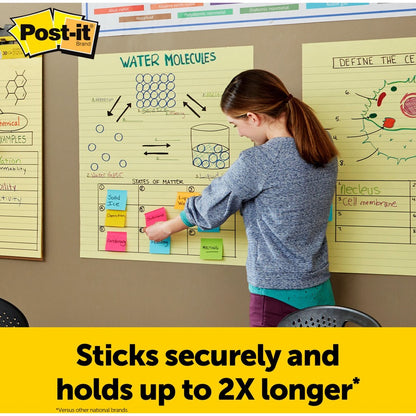 Post-it® Self-Stick Easel Pads with Faint Rule - 30 Sheets - Stapled - Feint Blue Margin - 18.50 lb Basis Weight - 25" x