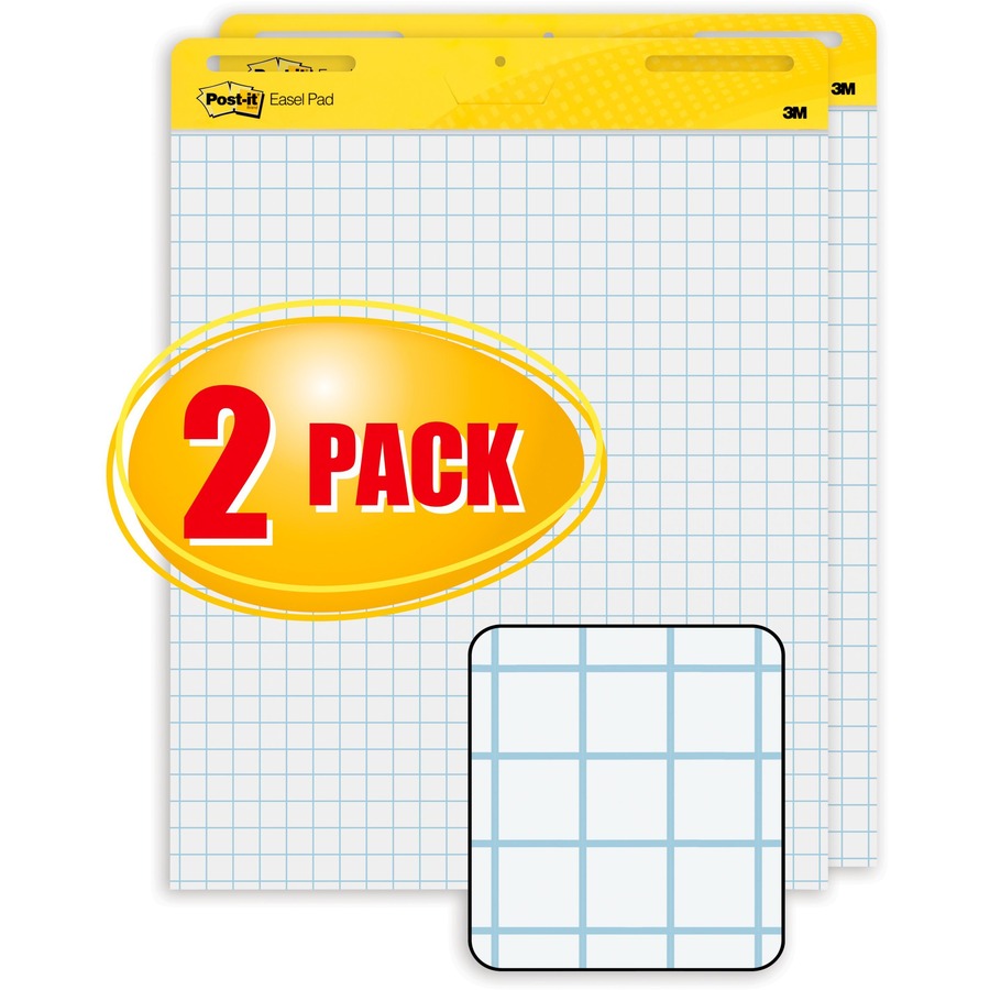 Post-it® Self-Stick Easel Pad Value Pack - 30 Sheets - Stapled - Feint Front Ruling - Blue Margin - 18.50 lb Basis Weigh