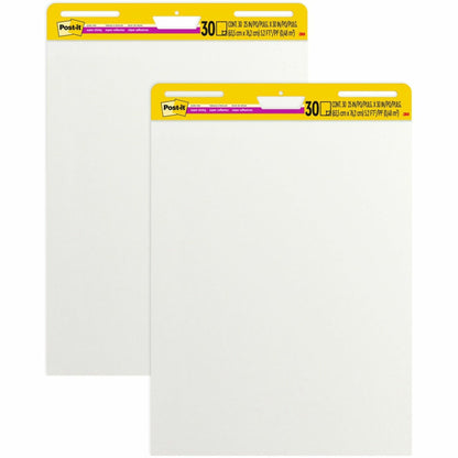 Post-it® Self-Stick Easel Pads - 30 Sheets - Plain - Stapled - 18.50 lb Basis Weight - 25" x 30" Sheet Size - White Pape