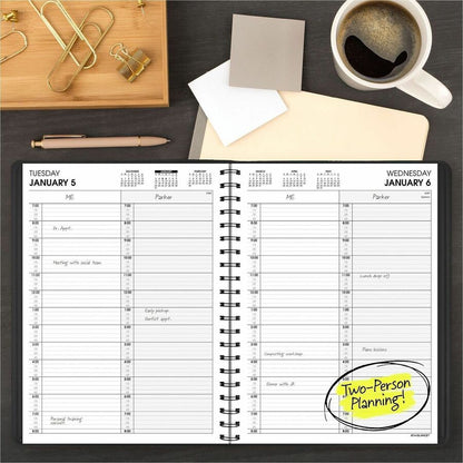 At-A-Glance 2-Person Appointment Book - Julian Dates - Daily - 1 Year - January 2027 to December 2027 - 7:00 AM to 8:00 