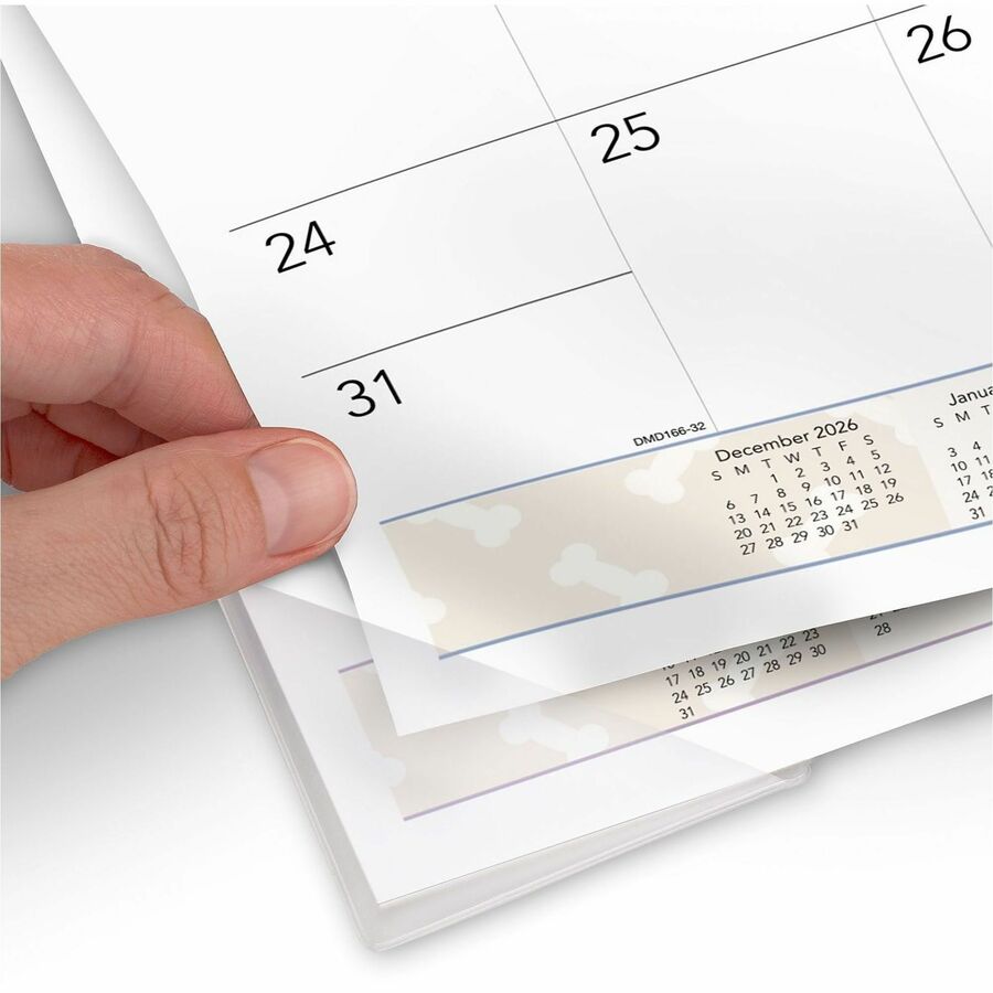 At-A-Glance Puppies Desk Pad - Standard - Monthly - 12 Month - January 2027 to December 2027 - 1 Month Single Page Layou