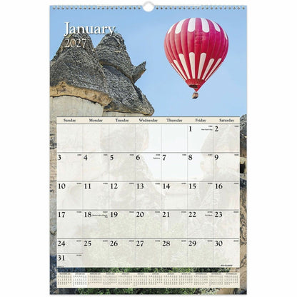 At-A-Glance Scenic Wall Calendar - Large - Julian Dates - Monthly - 12 Month - January 2027 to December 2027 - 1 Month S