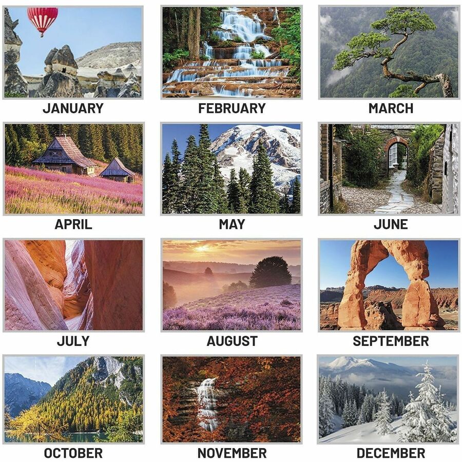 At-A-Glance Scenic Wall Calendar - Large - Julian Dates - Monthly - 12 Month - January 2027 to December 2027 - 1 Month S