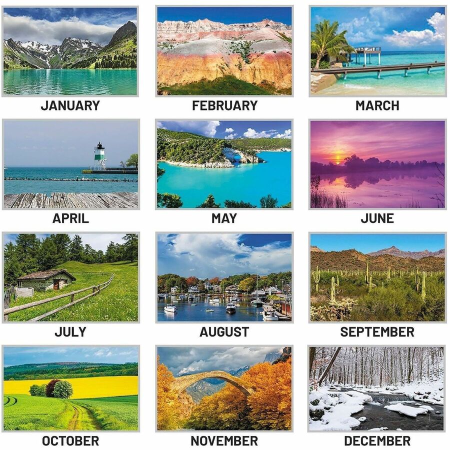 At-A-Glance Scenic 3-Month Wall Calendar - Large - Monthly - 14 Month - December 2026 to January 2028 - 3 Month Single P