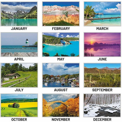 At-A-Glance Scenic 3-Month Wall Calendar - Large - Monthly - 14 Month - December 2026 to January 2028 - 3 Month Single P