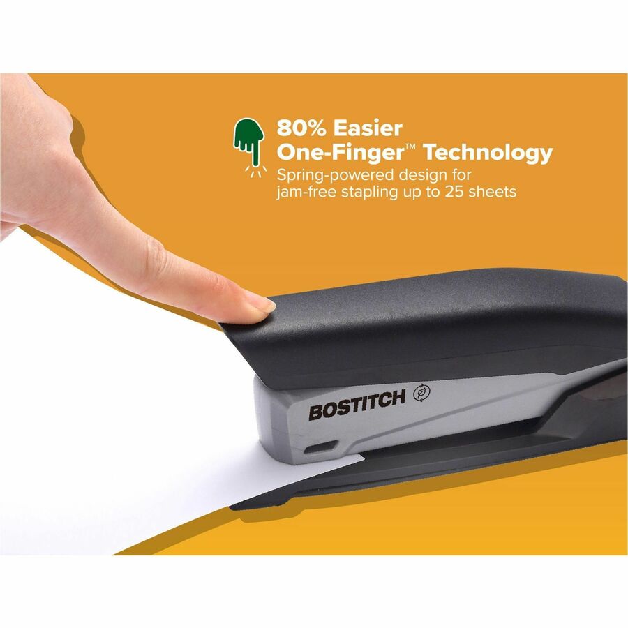 Bostitch InPower Spring-Powered Antimicrobial Desktop Stapler - Staples Upto 20 Sheet - Holds Upto 210 Staple - Full Str