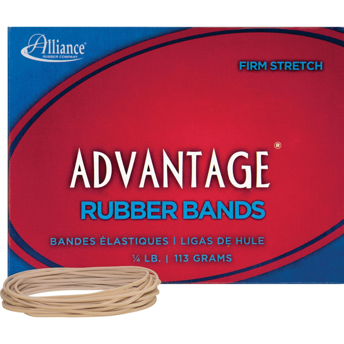Alliance Rubber Advantage Rubber Bands - Size: #19 - 3.5" Length x 0.1" Width - Stretchable, Elastic - Natural Crepe - 1