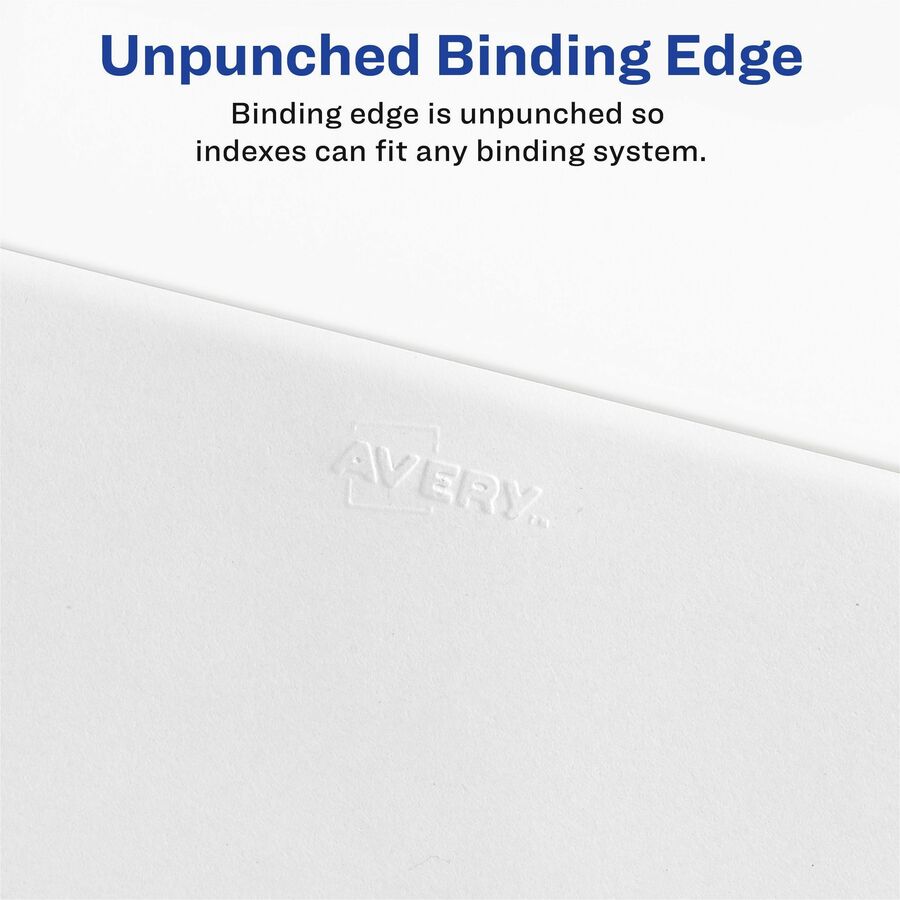 Avery® Individual Legal Exhibit Dividers - Avery Style - 1 Printed Tab(s) - Character - W - 8.5" Divider Width x 11" Div