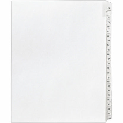 Avery® Allstate Style Collated Legal Dividers - 25 x Divider(s) - Printed Tab(s) - Digit - 76-100 - 25 Tab(s)/Set - 1 Se