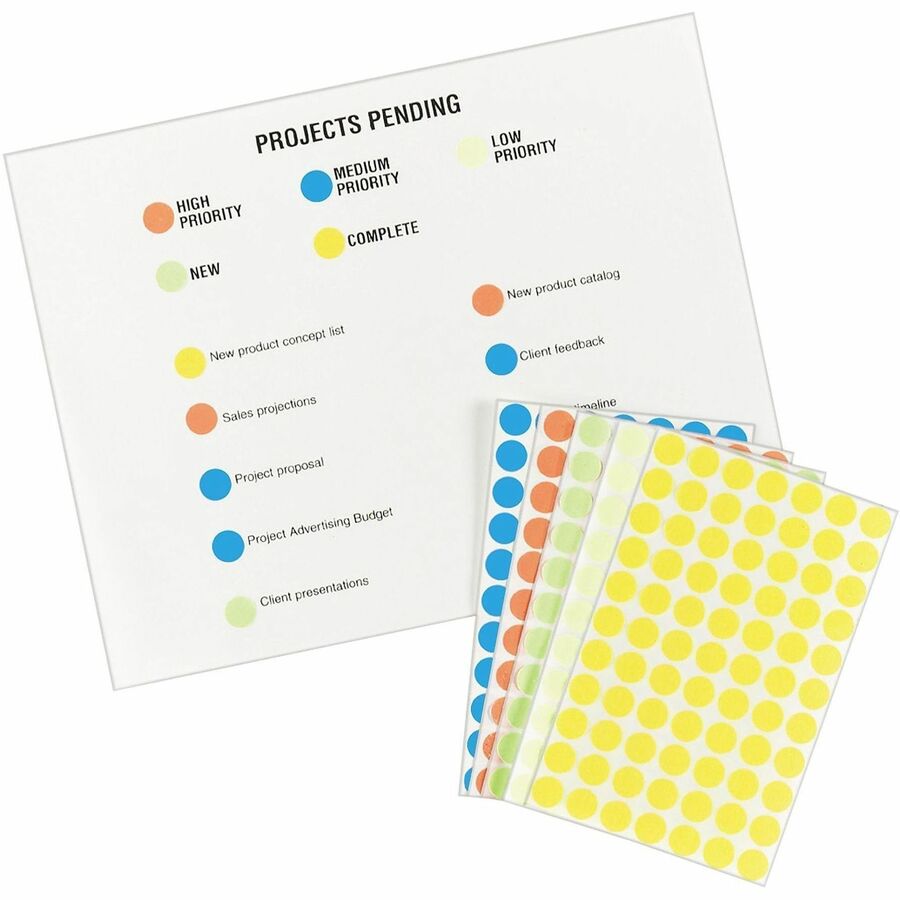 Avery® Color-Coding Labels - 1/2" Diameter - Removable Adhesive - Round - Orange - Paper - 60 / Sheet - 840 / Pack