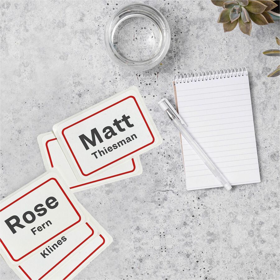 Avery® Name Badge Label - 2 21/64" Width x 3 3/8" Length - Removable Adhesive - Rectangle - Inkjet, Laser - Matte - Whit