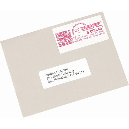 Avery® Address Label - 1 1/2" Width x 2 3/4" Length - Permanent Adhesive - Rectangle - White - Paper - 4 / Sheet - 40 To