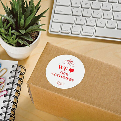 Avery® Round High Visibility Labels - 2 1/2" Diameter - Permanent Adhesive - Round - Laser, Inkjet - Matte - White - Pap