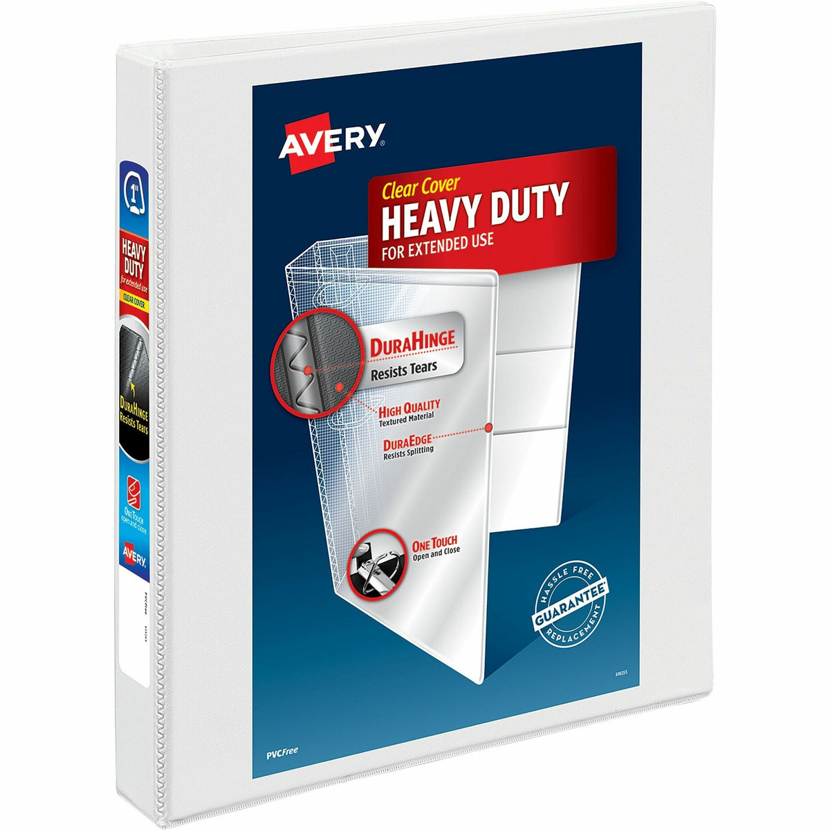 Avery® Heavy-duty Nonstick View Binder - 1" Binder Capacity - Letter - 8 1/2" x 11" Sheet Size - 220 Sheet Capacity - 3 