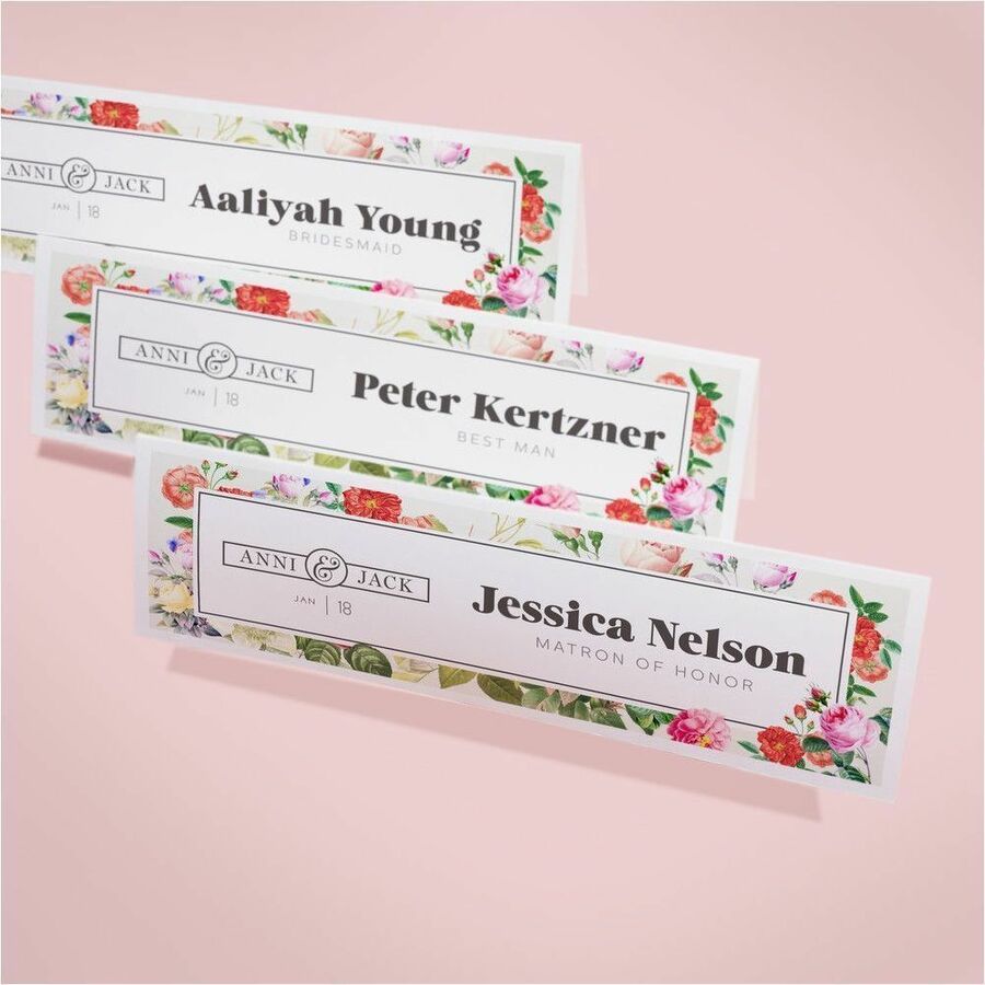 Avery® Medium Tent Cards - 2 1/2" x 8 1/2" - Matte - FSC - Embossed, Heavyweight, Pre-scored, Printable, Durable - Matte