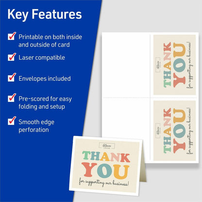 Avery® Printable Note Cards, Two-Sided Printing, 4-1/4" x 5-1/2" , 60 Cards (5315) - 97 Brightness - 4 1/4" x 5 1/2" - 8