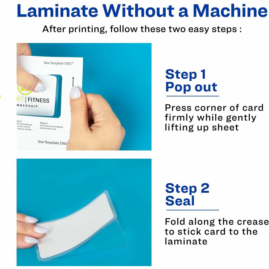 Avery® Self-laminating ID Cards - 2" Width x 3.3" Height - Self Sticking - 30 / Box