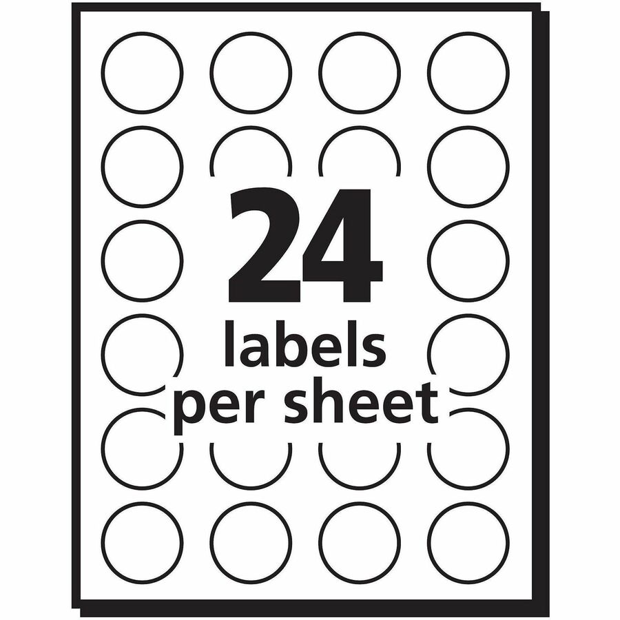 Avery® Removable ID Labels - 3/4" Diameter - Removable Adhesive - Circle - Laser, Inkjet - White - 1008 / Pack