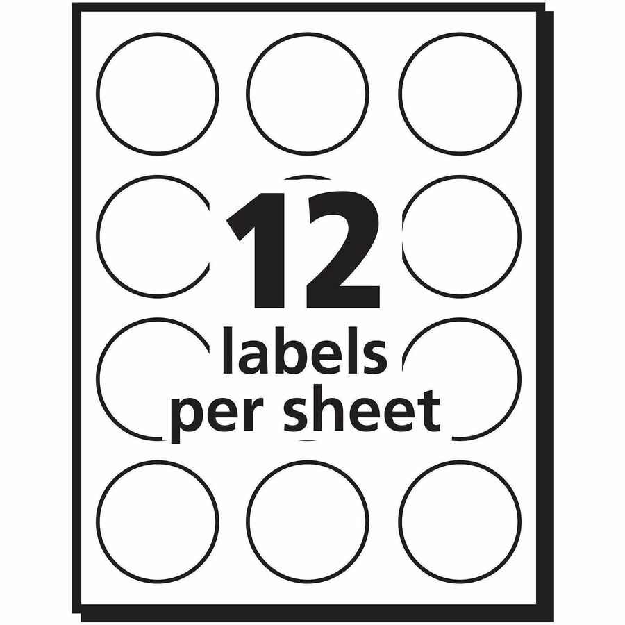 Avery® Removable ID Labels - 1" Diameter - Removable Adhesive - Circle - Inkjet, Laser - White - 600 / Pack