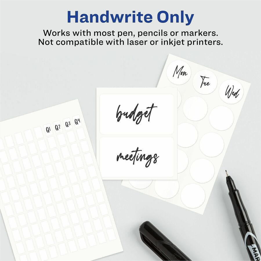 Avery® Removable ID Labels - 5/16" Width x 1/2" Length - Removable Adhesive - Rectangle - White - Paper - 1000 / Pack
